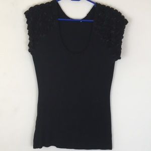 Black rose detail top